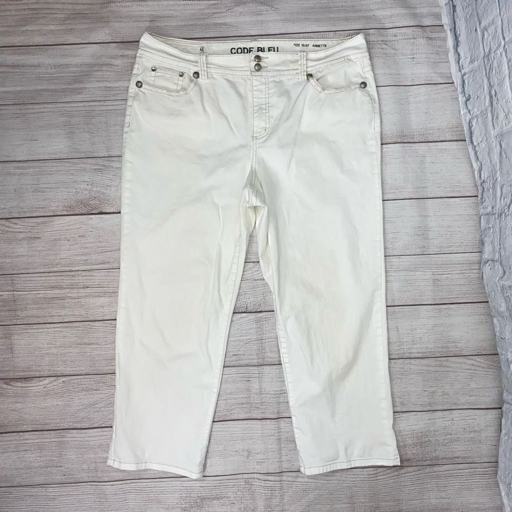 Code Bleu Annette women 16 white Capri jeans